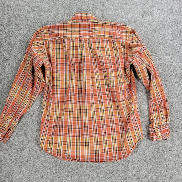 Ralph Lauren Button Down Shirt Boys L 16-18 Orange Plaid Cotton Classic Fit - Picture 3 of 12